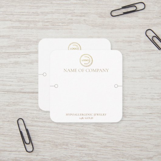 QRコモダンードとロゴ付きブレスレットディスプレイ スクエア名刺 (正面/裏面インサイチュ)