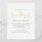 QRコモダンードのスクリ結婚プト実在 箔招待状ポストカード (正面)