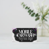 QRコモダンードを詳述した移動洗車車両 名刺 (スタンド正面)