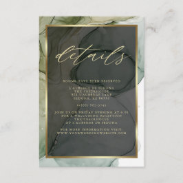 QRコモダンードエレガントドグリーン液体インク エンクロージャーカード