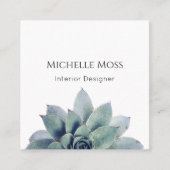 QRコモダンード植物緑トレンディー スクエア名刺 (正面)