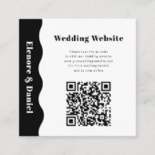 QRコモダンード白黒サイドウェーブフォト結婚ズ エンクロージャーカード (正面)