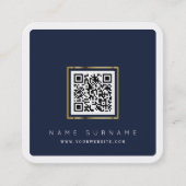 QRコモダンード・ネットワーク・スキャン可能ロゴシンプル  スクエア名刺 (正面)