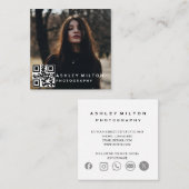 QRコモダンー付き角型写真用名刺 スクエア名刺 (正面/裏面)