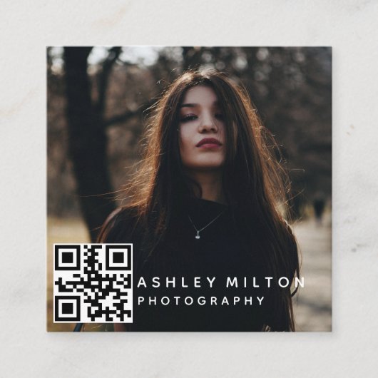 QRコモダンー付き角型写真用名刺 スクエア名刺 (正面)