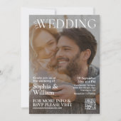 QRコーおもしろいドマガジン写真結婚式招待状 招待状 (正面)