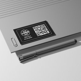 QRコーお洒落ドビジネスロゴ：黒モダン 名刺