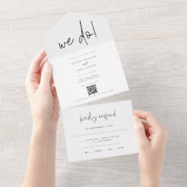 QRコーお洒落ドモダン写真結婚We Do オールインワン招待状