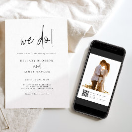 QRコーお洒落ドモダン写真結婚We Do 招待状