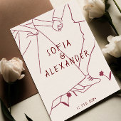 QRコーお洒落ドRSVPのイラストレーション結婚 招待状