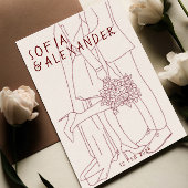 QRコーお洒落ドRSVPのイラストレーション結婚 招待状