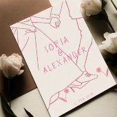 QRコーお洒落ドRSVPのイラストレーション結婚 招待状