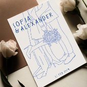 QRコーお洒落ドRSVPのイラストレーション結婚 招待状