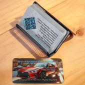 QRコーお洒落ドURLの詳細を示すモバイル自動車 名刺