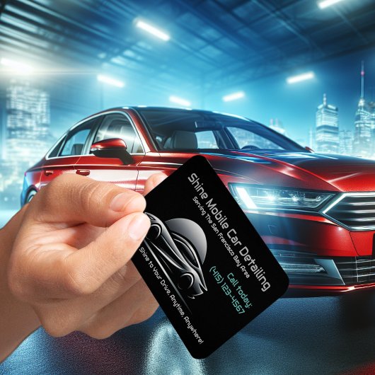 QRコーお洒落ドURLの詳細を示す高級車の自動車 名刺