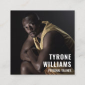 Qrコーはっきりしたドフィットネスパーソナルトレーナー スクエア名刺 (正面)