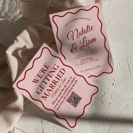 QRコーはっきりしたドモダンお洒落カラフルの 招待状