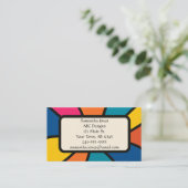 QRコーはっきりしたド芸術的のビジネ鮮やかス・カード 名刺 (スタンド正面)