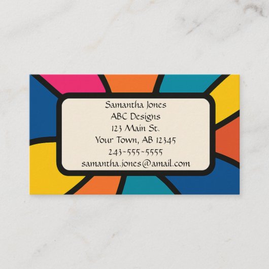 QRコーはっきりしたド芸術的のビジネ鮮やかス・カード 名刺 (正面)