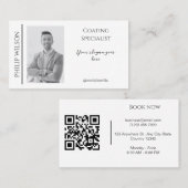 QRコーエレガントドと写真が添付された名刺 名刺 (正面/裏面)