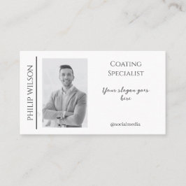 QRコーエレガントドと写真が添付された名刺 名刺