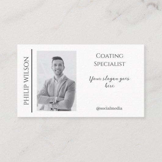 QRコーエレガントドと写真が添付された名刺 名刺 (正面)