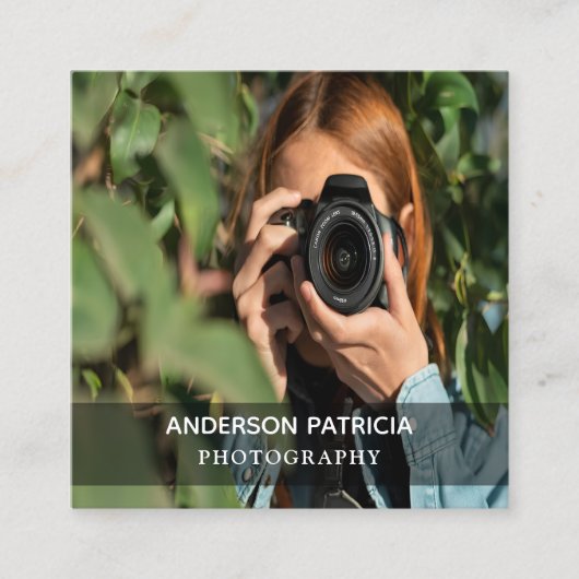 QRコーエレガントドのフルフォトミニマル名刺 スクエア名刺 (正面)