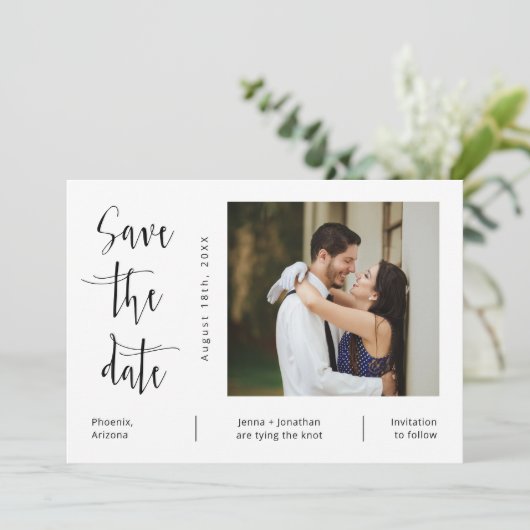 QRコーエレガントドの写真をスクリプトで作成した日付を保存 招待状 (スタンド正面)