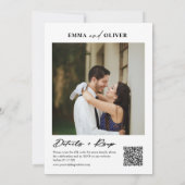 QRコーエレガントドの後でほこりっぽい緑が幸せに 招待状 (裏面)