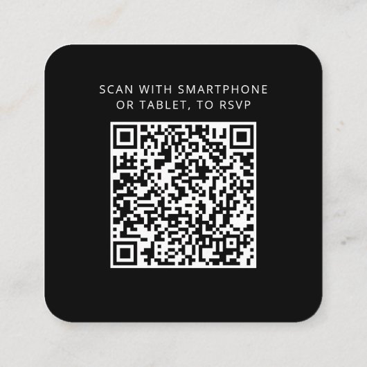 QRコーエレガントドの結婚応答RSVP エンクロージャーカード (裏面)