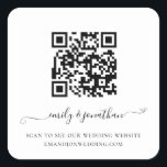 QRコーエレガントドのWebサ結婚イトのスクリプト スクエアシール<br><div class="desc">QRコーエレガントドのWebサ結婚イトのスクリプト名エレガント前のスワッシュ付きスクリプト。この文字は容易にパーソナライズされたなる。テンプレート内のサンプルURLを自分のウェブサイトの選択したページの自分のURLで変更するだけで、QRコードが自動的に生成され結婚、デザイン内のサンプルコードが更新される。</div>