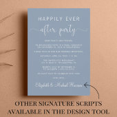 QRコーエレガントドほこりっぽいブルーウェディングレセプション 招待状