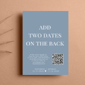 QRコーエレガントドほこりっぽいブルーウェディングレセプション 招待状