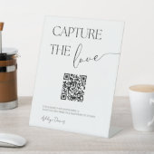 QRコーエレガントドを使用したシンプル結婚共有の写真 台座サイン (インサイチュ)