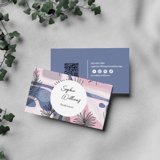 QRコーエレガントドを使用した抽象デザイン 名刺