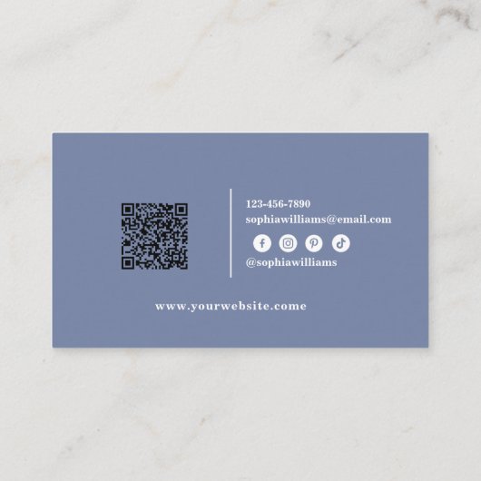 QRコーエレガントドを使用した抽象デザイン 名刺 (裏面)