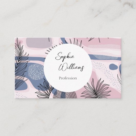 QRコーエレガントドを使用した抽象デザイン 名刺 (正面)