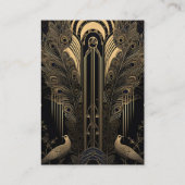 qrコーエレガントドアールデコ結婚Peacocks エンクロージャーカード (裏面)