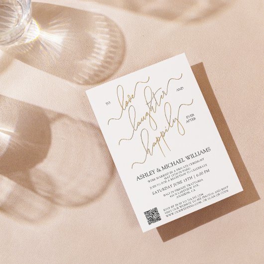 QRコーエレガントドスクリプトがパーティー後に楽しく 招待状