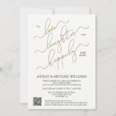 QRコーエレガントドスクリプトがパーティー後に楽しく 招待状 (正面)