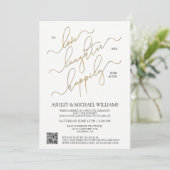 QRコーエレガントドスクリプトがパーティー後に楽しく 招待状 (スタンド正面)