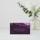 QRコーエレガントドパープルマーブルゲート 名刺 (スタンド正面)