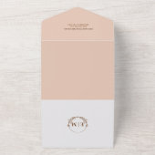 QRコーエレガントドピーチ結婚ズ オールインワン招待状 (外側)