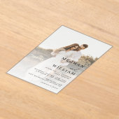 QRコーエレガントドフォト結婚ズ アクリル招待状 (レイダウン)