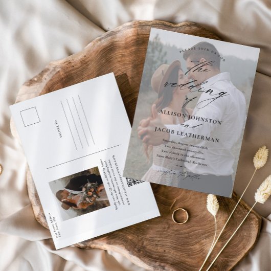 QRコーエレガントドフォト結婚ズ ポストカード