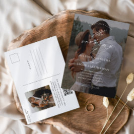 QRコーエレガントドフォト結婚式招待状 ポストカード