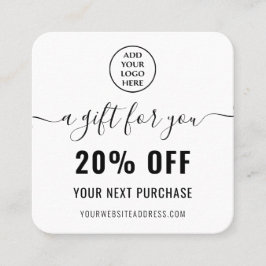 QRコーエレガントドロイヤリティビジネスロゴ白黒 割引カード