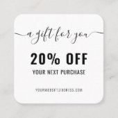 QRコーエレガントドロイヤリティビジネス販促白黒 割引カード (正面)