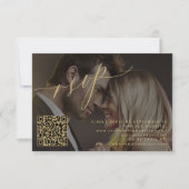 QRコーエレガントド写結婚真 出欠カード (正面)