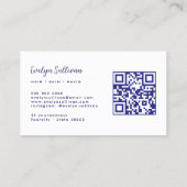 QRコーエレガントド名刺を添えたペリーウィンクル 名刺 (裏面)